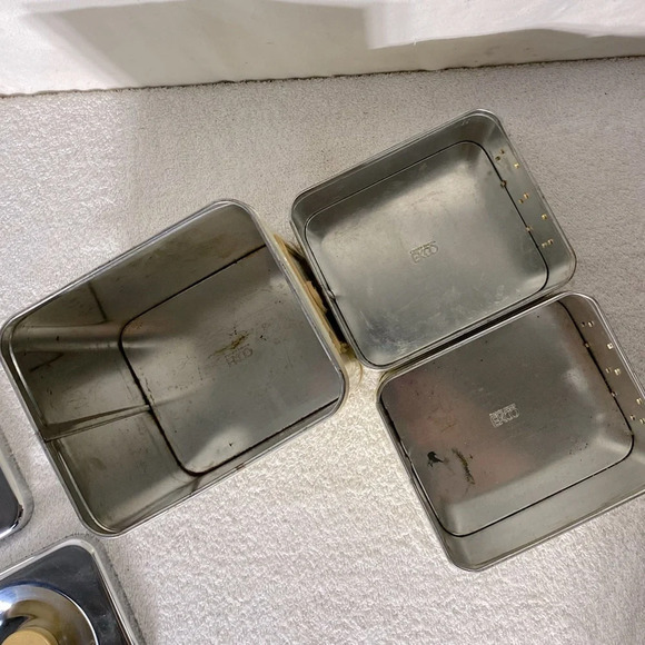 Vintage 70s Ekco Canada Limited Cream Beige Metal Canister  Set Sugar Coffee Tea - Picture 6 of 11